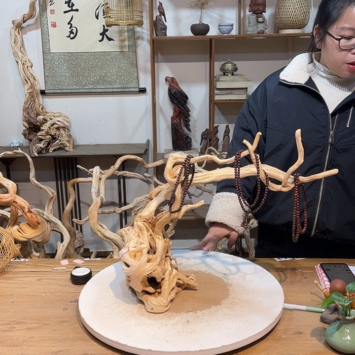 香榧木杜鹃根根艺摆件