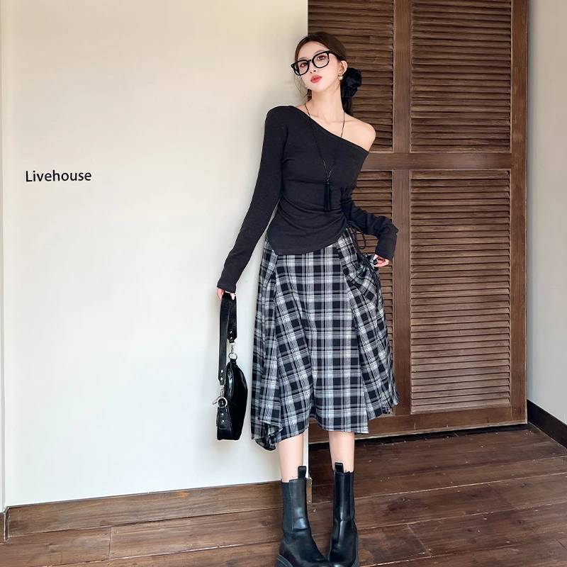 法式设计感套装裙女早秋季新款洋气一整套长袖上衣+半身裙两件套