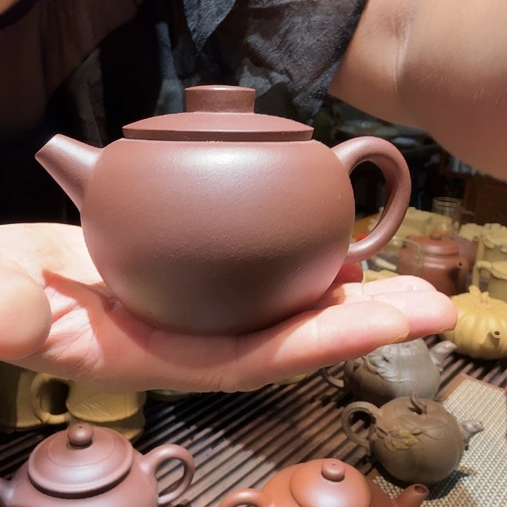 茶壶紫砂紫泥巨轮珠紫砂壶