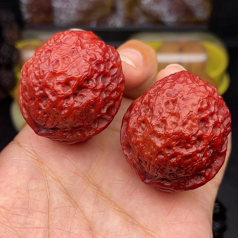 【闪购商品】文玩核桃把件40尺红彩蛇皮元宝
