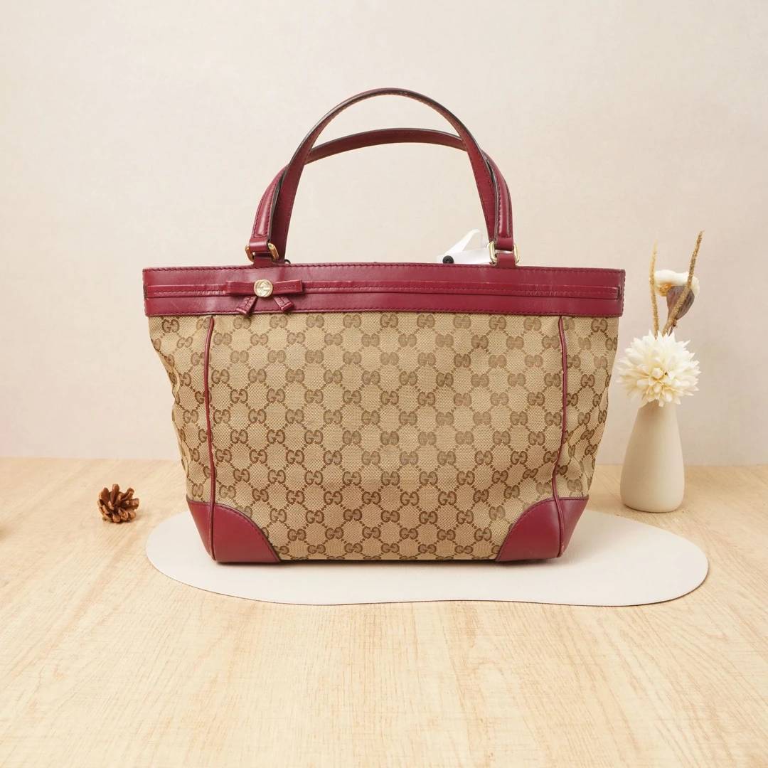 95新 GUCCI/古驰  古驰托特包老花紫色 DS022371