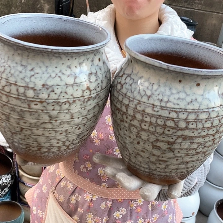 紫砂花盆瑕疵口17高21