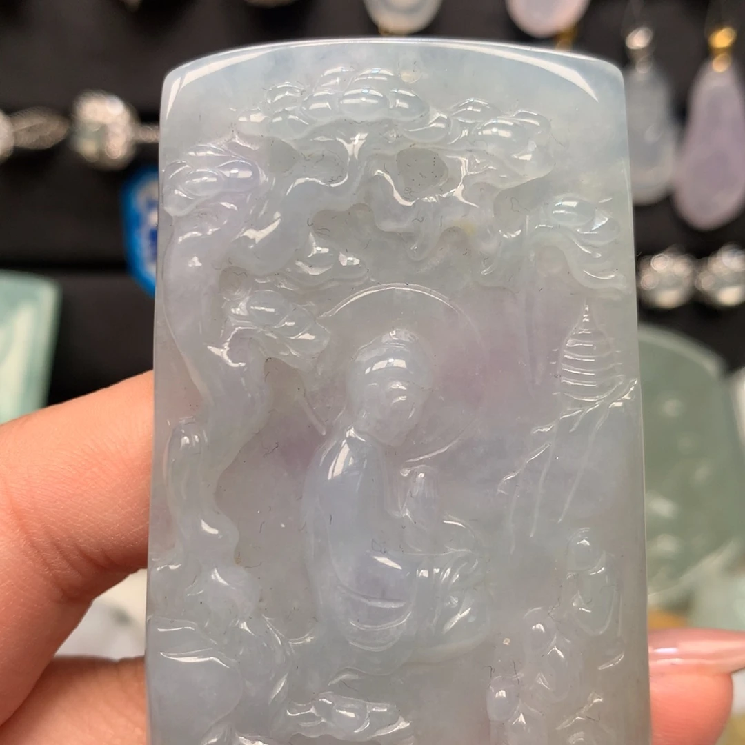 翡翠未镶嵌颈饰玉牌