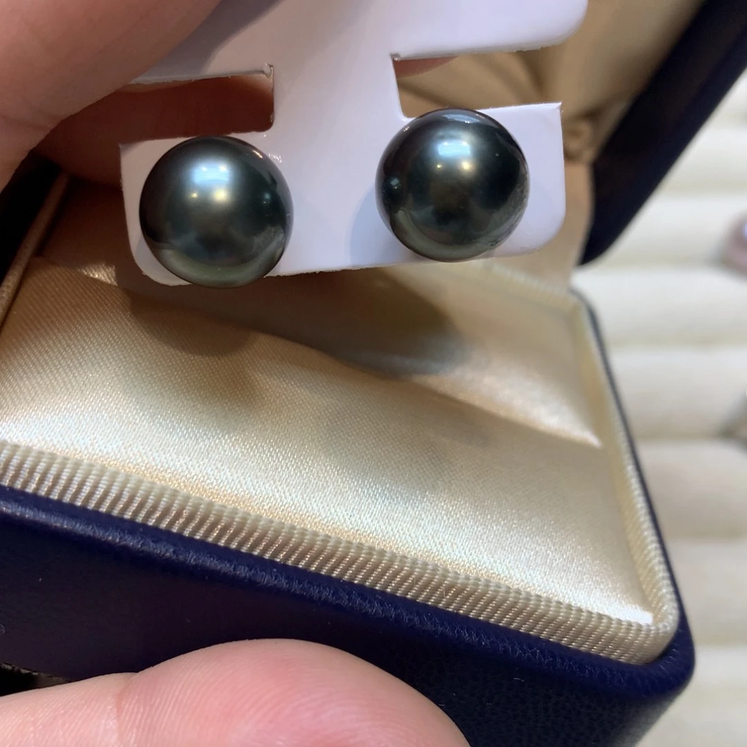 银S925镶嵌海水珍珠耳饰