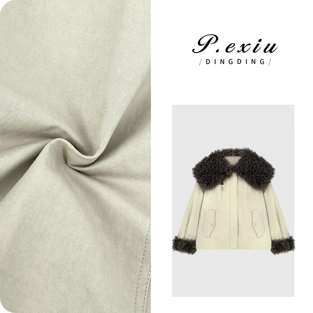 PanYiXiu/潘依绣白鹅绒托斯卡纳羊皮复古感大翻领皮草 TW25207