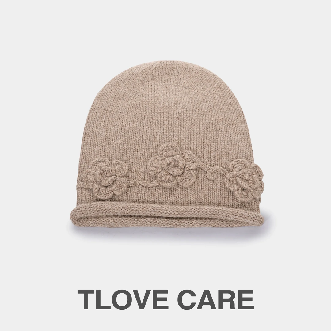 9975秋冬加厚针织堆堆帽女士显脸小百搭保暖帽子