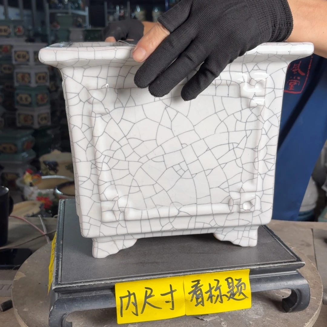 一风堂石湾花盆 内25*22微瑕盆口收缩093