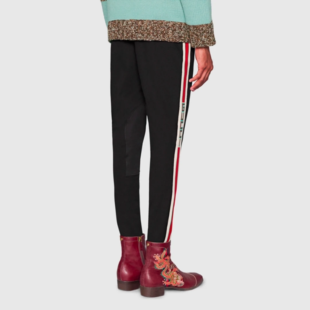 99新 GUCCI/古驰 010683 侧Logo中腰针织运动裤 S码