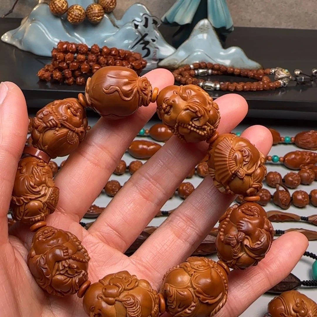 橄榄核手串/手链西**茶2.2八宝弥勒手串定金