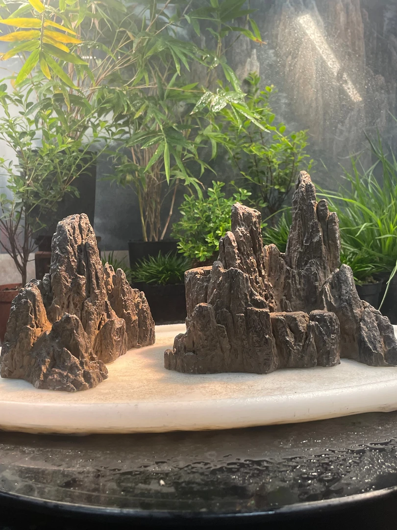 3100青龙石山峰造景复刻悬浮假山鱼缸造景石网红饰品绿植盆栽摆件