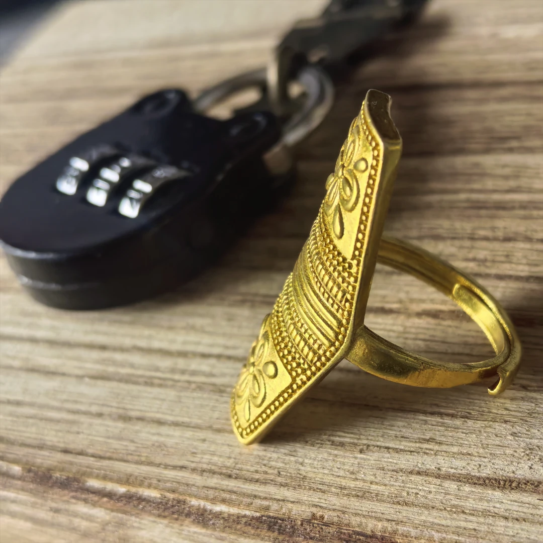 铜合金戒指 金色焦糖色民族风活口指环复古/宫廷欧若精灵风