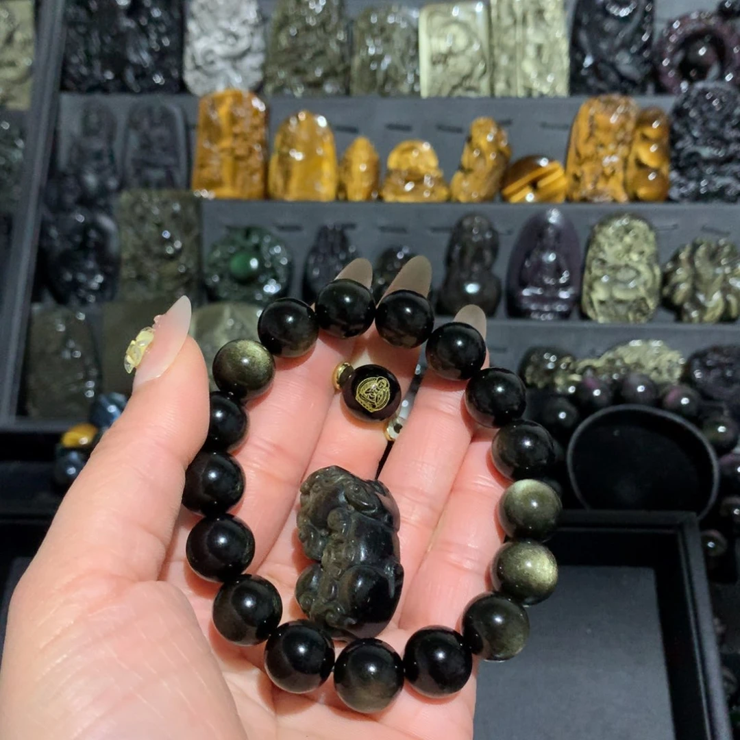 黑曜岩手链未镶嵌千*