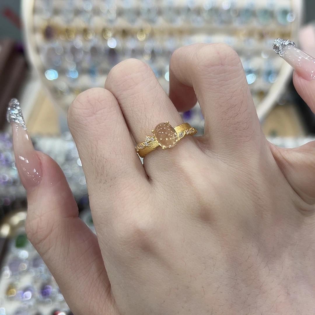 银S925镶嵌黄晶戒指