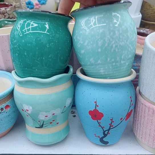 多肉绿植陶瓷花盆9.9包邮，有空