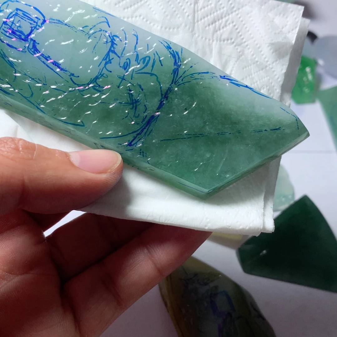 定制翡翠未镶嵌弹***间包工