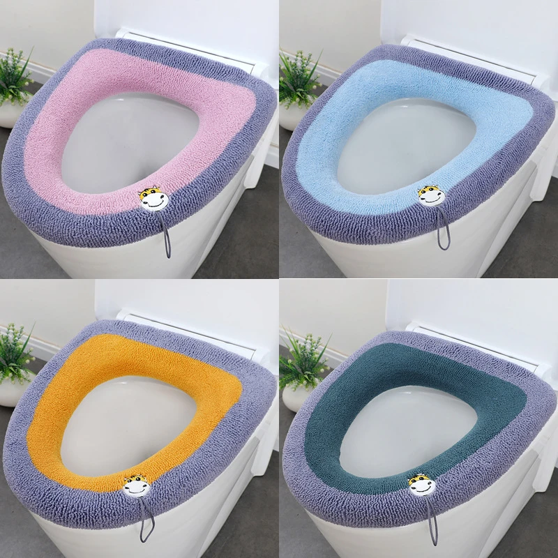 马桶坐垫冬季加厚款带提手坐便套通用款马马桶坐垫马桶三件套