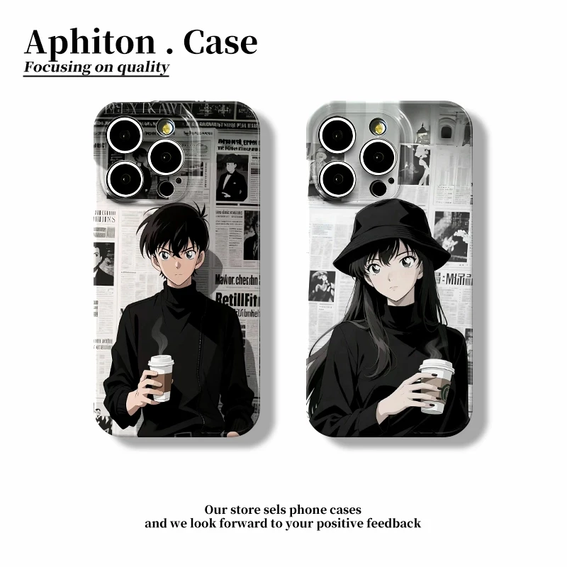 报纸小兰新一适用苹果16菲林手机壳华为vivo小米15oppo情侣