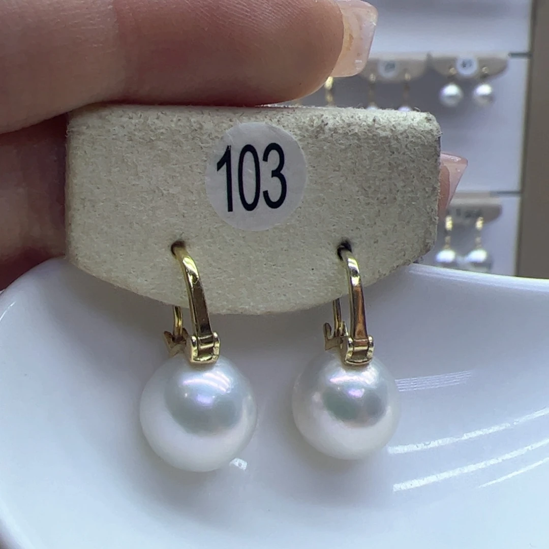 淡水珍珠耳饰银S925镶嵌