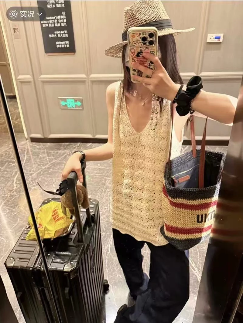 【可乐优选】复古时髦钩花针织背心