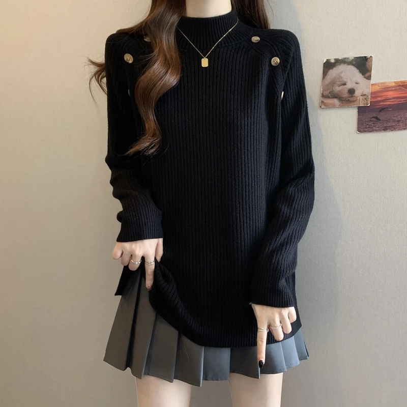 秋冬2025新款高级独特毛衣打底衫大码女装胖mm显瘦遮肉针织衫上衣