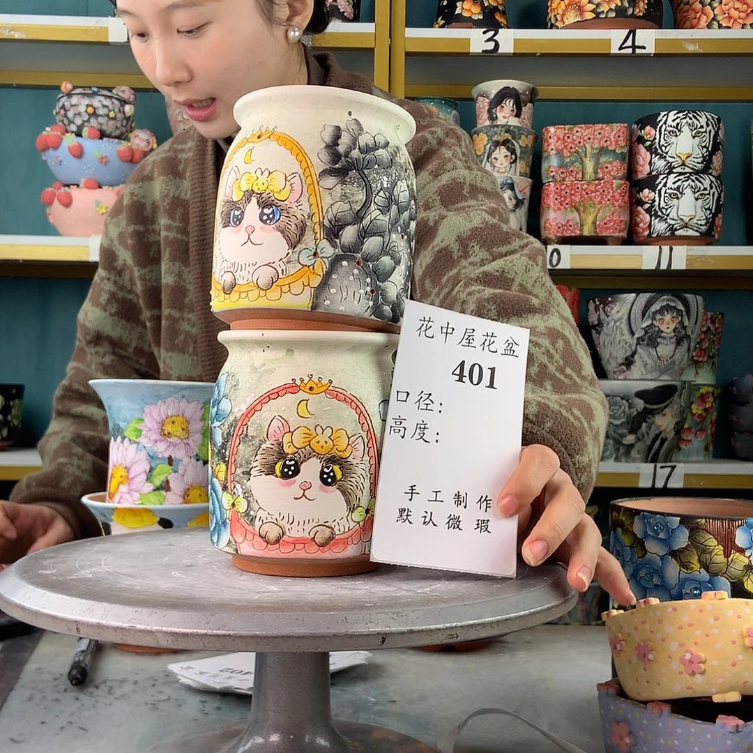 陶景德镇手工花盆401