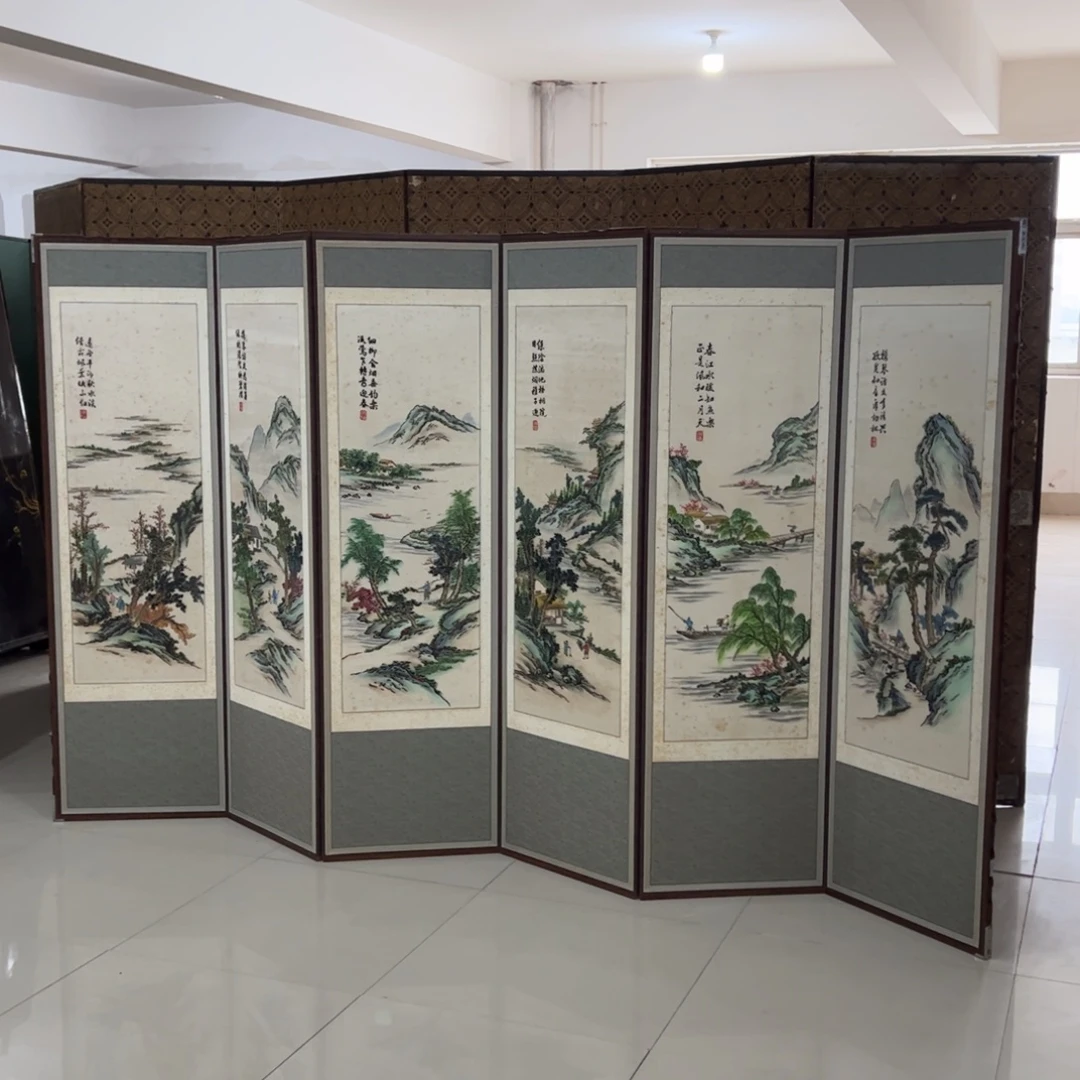 绘画屏风框画茶空间设计