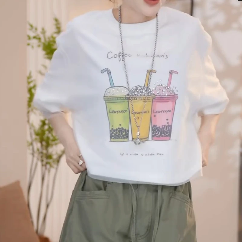 设计感洋气上衣2025夏季新款网纱时尚百搭宽松假两件T恤