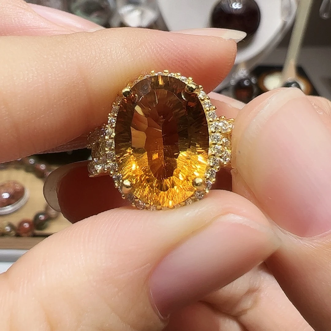 璐***啊银S925镶嵌珠宝半成品水晶