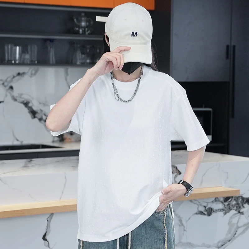 2025夏季新款短袖男士t恤短袖百搭休闲潮流宽松半袖高级感男装