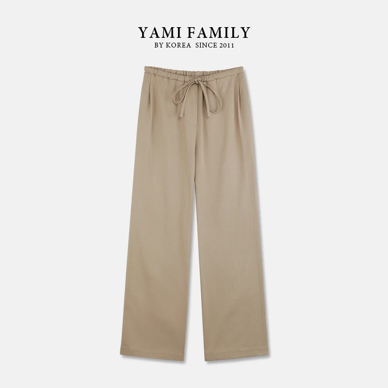 【乌木】YM-XXK-2372 舒适高腰时尚休闲百搭简约宽松垂感直筒裤