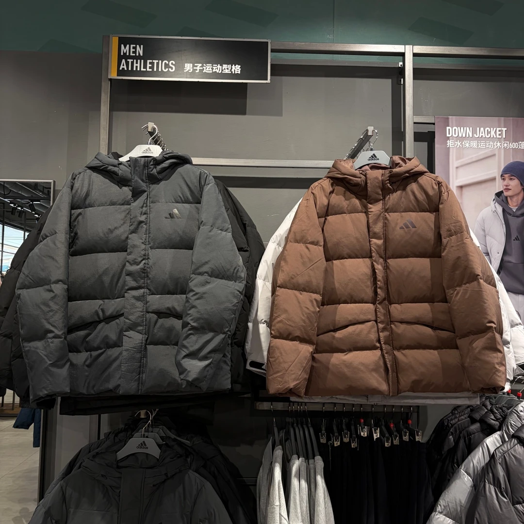 Adidas阿迪达斯男女羽绒服25冬季新款保暖防风连帽外套夹克KQ5522