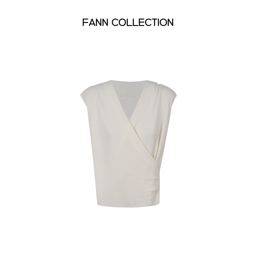 饭饭FANN COLLECTION 晴空 100天丝设计款针织无袖背心FANNA276