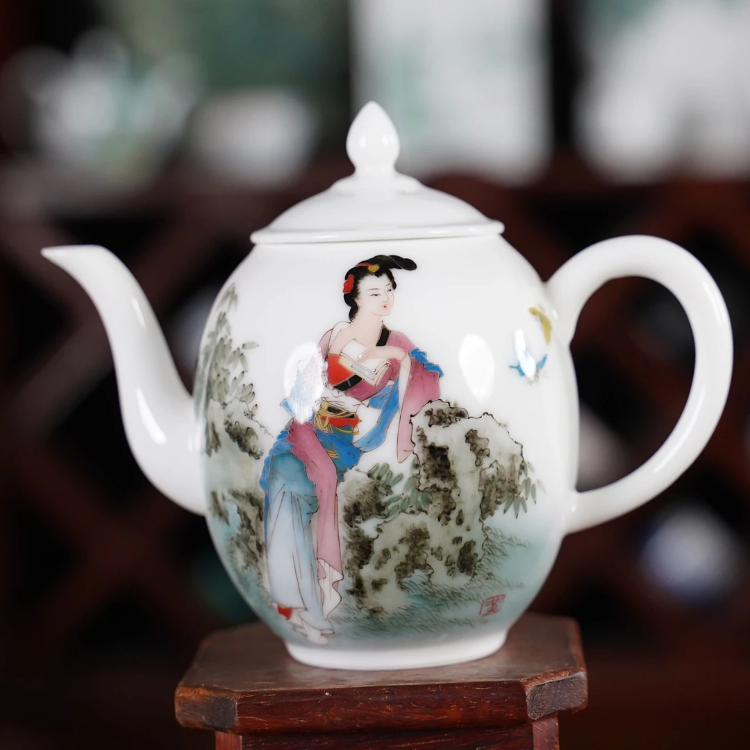 薄胎美人图小品壶