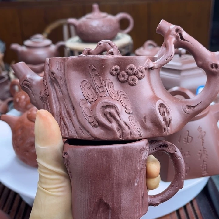 紫砂茶壶紫砂花茶