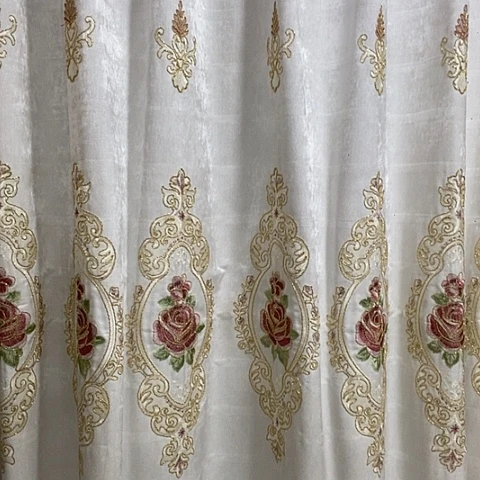 牡丹刺绣布帘4.2打孔