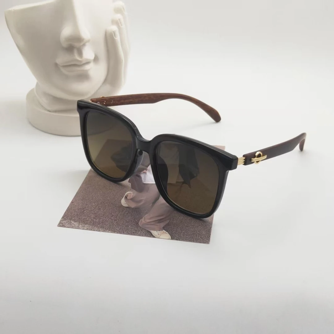 【3138】黑色大框木纹腿墨镜复古显脸欧美风个性时尚百搭不出错