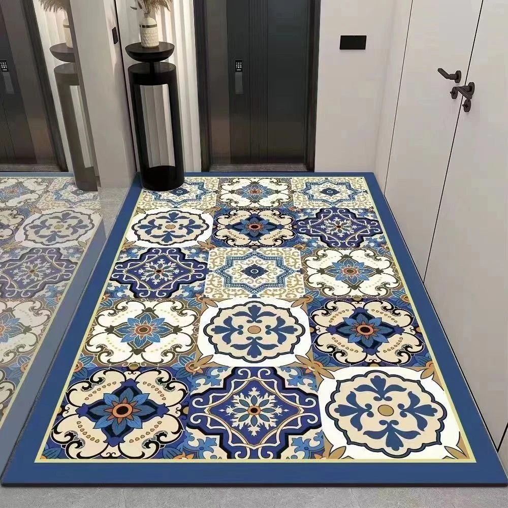 [90*140cm]复古美式地垫软硅藻泥风格卫生间门口踩脚速干吸水垫