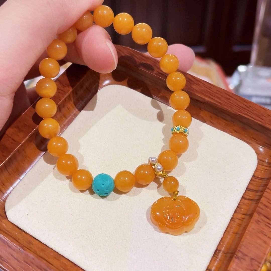 未镶嵌蜜蜡手链手串