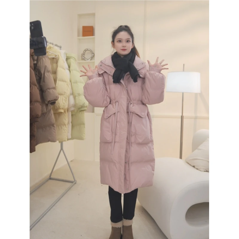 【小颖子专享】收腰抽绳羽绒服女中长款手套款韩版冬季外套BZ026