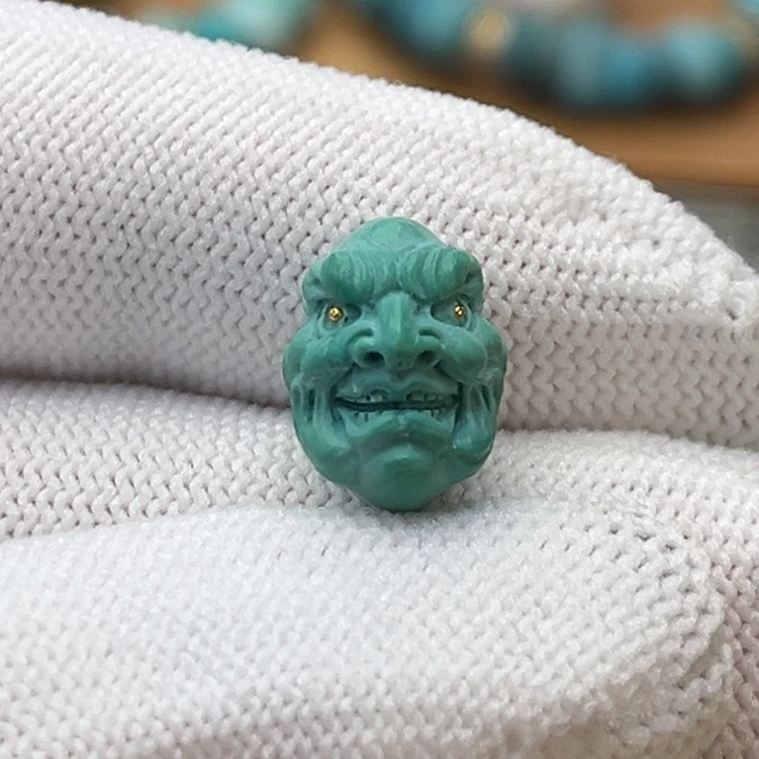 绿松石未镶嵌珠宝奇石玉化绿恶僧