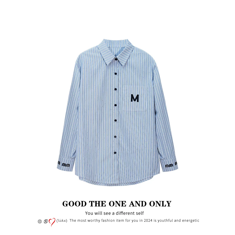 【交个朋友】满钻休闲宽松显瘦刺绣衬衫301672