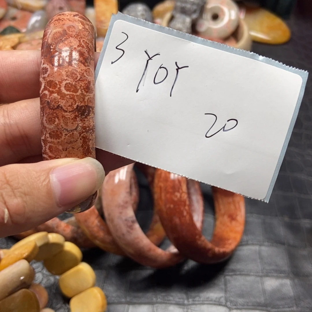 Y***Y硅化珊瑚（珊瑚玉）未镶嵌珠宝半成品3