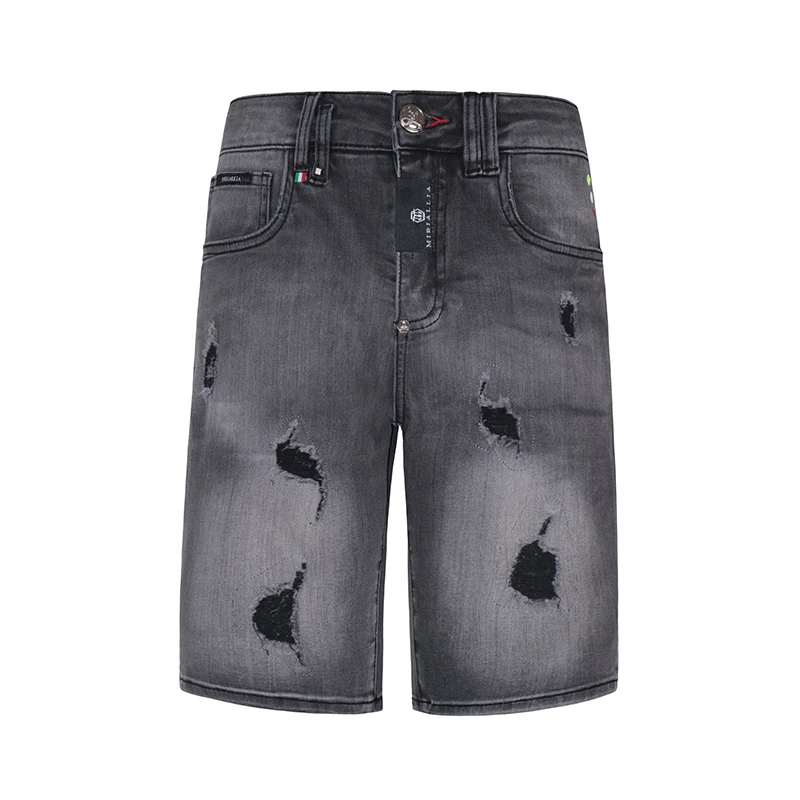 MIRIALLIA陨石灰夏季五分裤M8810款休闲假短裤破洞男士牛仔裤薄款