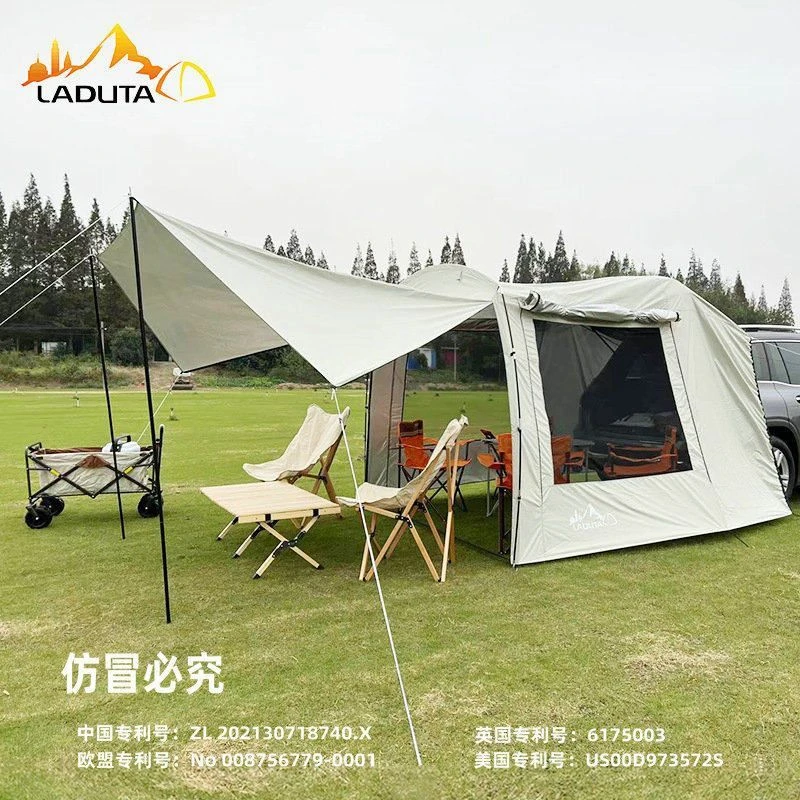 户外自驾旅游露营烧烤汽车车尾延伸帐篷多人防雨遮阳后备箱帐篷