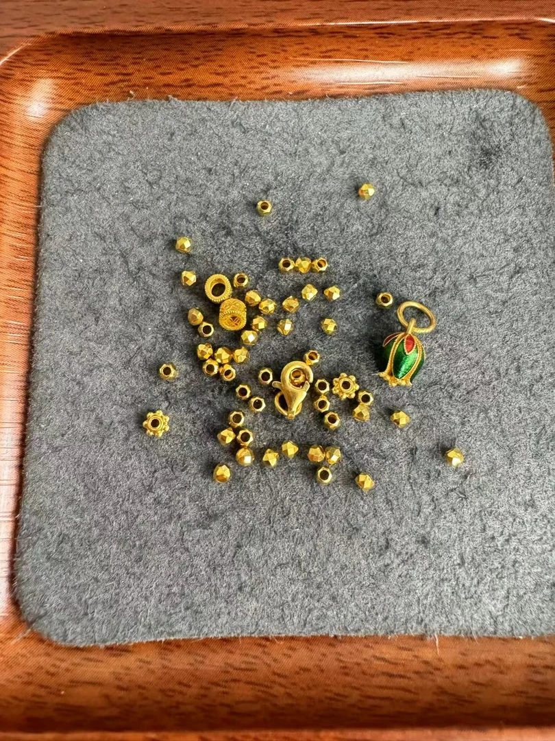 足金999 卡2蹦迪金珠郁金香吊坠