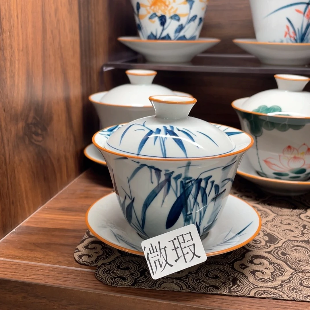 微瑕釉下彩纯手绘