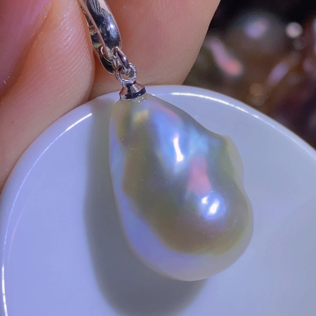 银S925镶嵌淡水珍珠天然淡水珍珠