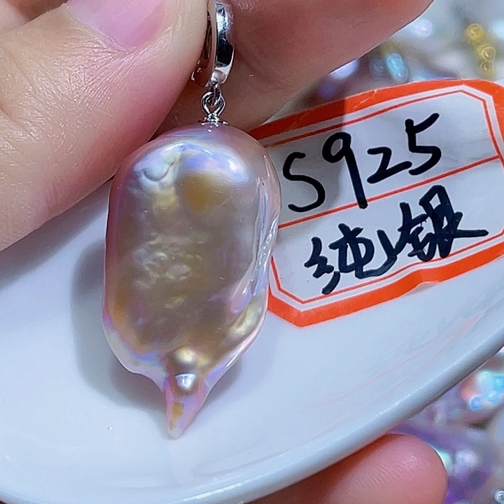 淡水珍珠银S925镶嵌颈饰