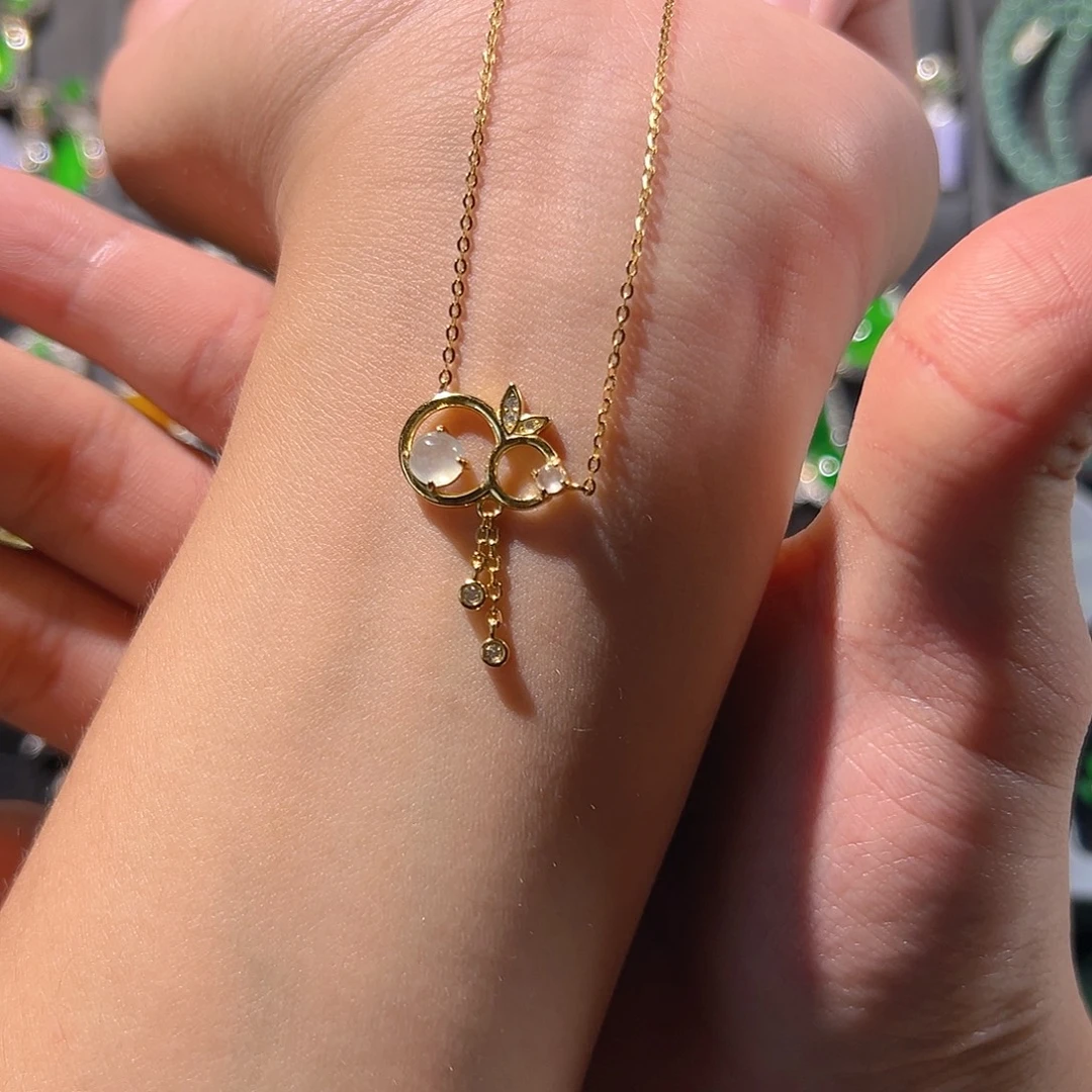 翡翠银S925镶嵌颈饰