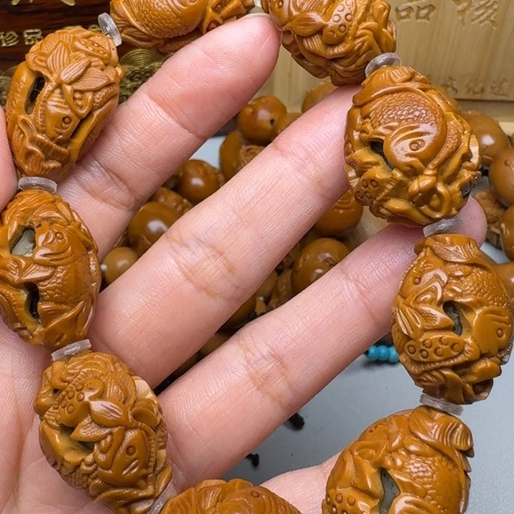 手串/手链橄榄核鱼戏莲花